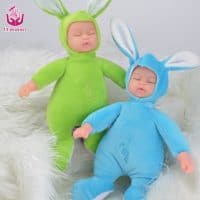 Мягкая детская игрушка-кукла Спящий младенец-зайчик с ушками