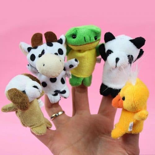 Мягкие пальчиковые игрушки-зверюшки на пальцы рук Животные, зоопарк 10 шт.