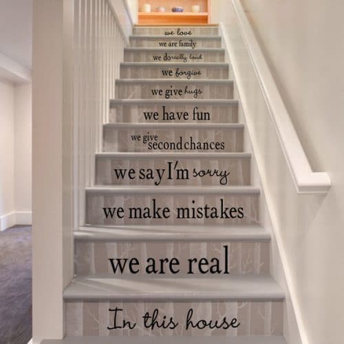 Наклейки-стикеры с фразами для декора ступенек лестницы