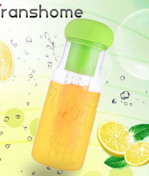 Пластиковая герметичная прозрачная бутылка для воды с отделением для фруктов, ягод, лимона 750 мл