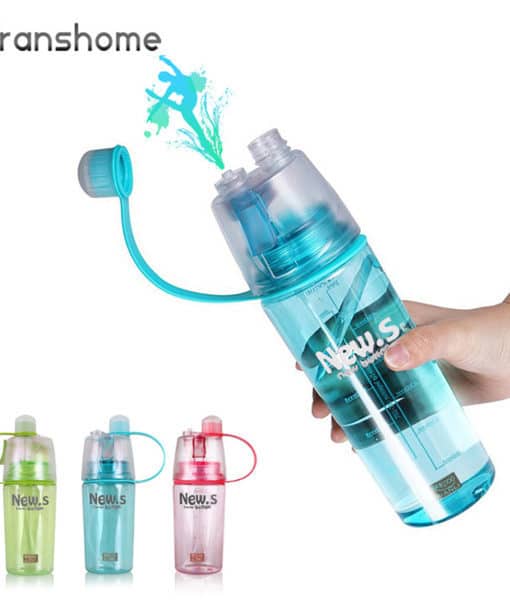 Пластиковая спортивная герметичная бутылка с распылителем для воды для фитнеса 400/600 мл