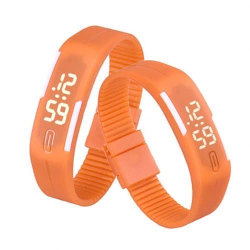 SENORS Мужские и женские наручные спортивные силиконовые цифровые водонепроницаемые светодиодные часы-браслет