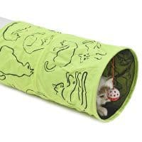 Шуршащий зеленый туннель-игрушка с мячиком для кошек