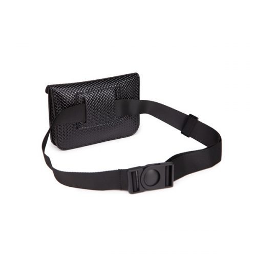 Женская черная маленькая сумка-клатч для телефона на пояс из искусственной кожи