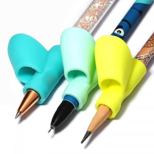 Анатомическая эргономичная силиконовая насадка-держатель для карандашей и ручек (в наборе 3 шт.)