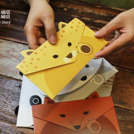 Бумажные DIY конверты в виде животных 20 шт.