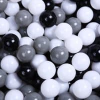 Черные, белые, серые шарики-мячики для сухого детского бассейна 150 шт.