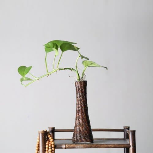 Деревянная бамбуковая декоративная ваза для цветов