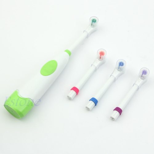 Дешевая электрическая аккумуляторная водонепроницаемая зубная щетка с 4 сменными насадками