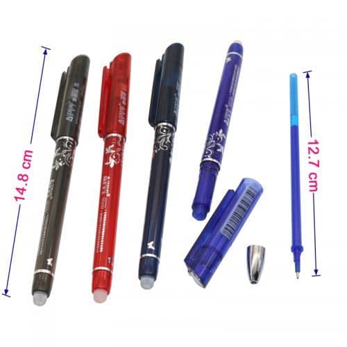 Гелевая ручка 0.5 мм со стираемыми чернилами и ластиком + стержни