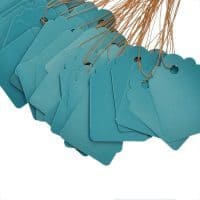 Голубые пластиковые теги-бирки для одежды 100 шт.