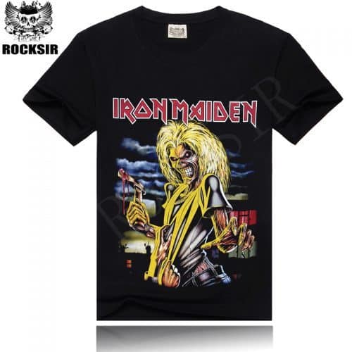 Хлопковая мужская и женская футболка с символикой Iron Maiden