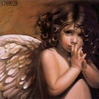 Картина-раскраска по номерам на холсте Ангел девочка