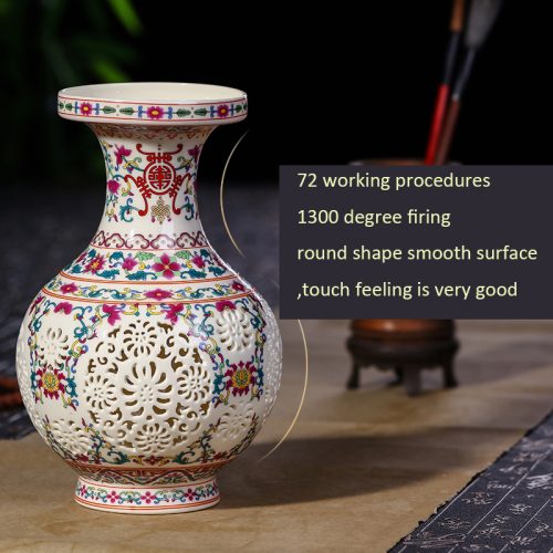 Керамическая ваза для цветов в китайском стиле 25 см