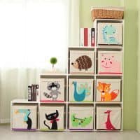 Коробка-органайзер с изображением животных для хранения детских вещей и игрушек