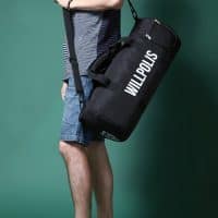 MIWIND спортивная дорожная черная сумка с плечевым ремнем