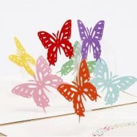 Объемная поздравительная 3D открытка с бабочками внутри