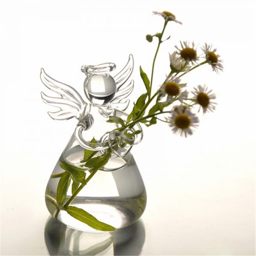 Стеклянная прозрачная ваза для цветов в виде ангела, лампочки, шара