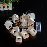 Светодиодная гирлянда с домиками (165 см, 10 лампочек/домиков)
