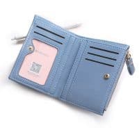 Женский маленький кошелек бумажник из искусственной кожи для карт, купюр и монет (длина 12,5 см)