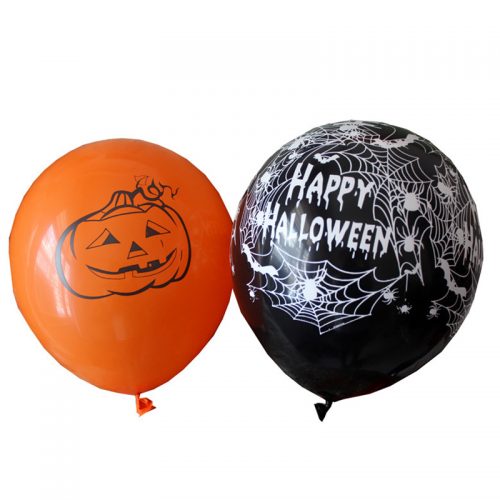Черные и оранжевые воздушные латексные шары 12 дюймов/10 шт. (тыква/паутина) на Хэллоуин