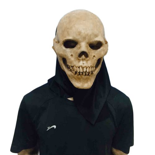 Латексная дышащая маска череп на голову для взрослых на Хэллоуин