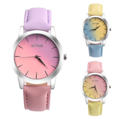 Женские наручные кварцевые двухцветные часы с градиентом