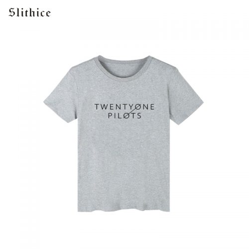 Белая и серая женская хлопковая футболка Twenty One Pilots