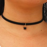 Черный чокер украшение ожерелье на шею с подвеской или без (19 вариантов на выбор)