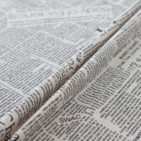 Настольная черно-белая скатерть с надписями под газету (разные размеры)