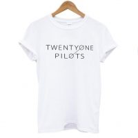 Белая и серая женская хлопковая футболка Twenty One Pilots