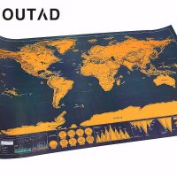 Стираемая карта мира для путешественника 83х60 см, на которой можно отмечать страны, в которых ты побывал