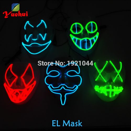 Светящиеся страшные маски на лицо на Хэллоуин