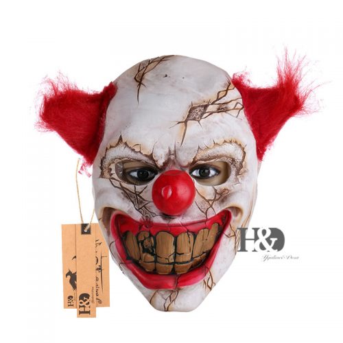 Страшная латексная маска злого клоуна на Хэллоуин