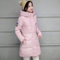 Женская демисезонная осенняя зимняя длинная утепленная куртка-пальто на молнии с капюшоном и высоким воротником