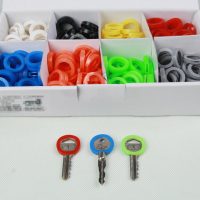 Силиконовые разноцветные чехлы-маркеры-накладки для ключей