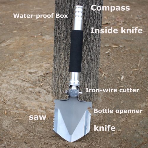 Многофункциональная туристическая складная лопата с компасом и ножом