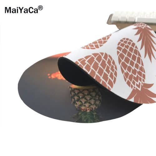 Круглый коврик для компьютерной мыши с изображением ананасов