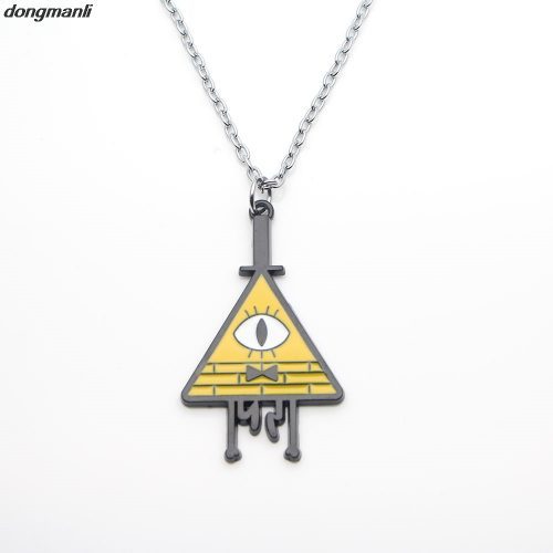 Ожерелье кулон подвеска на цепочке и брелок Билл Шифр желтый треугольник из Гравити Фолз (Gravity Falls)