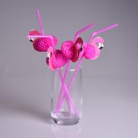 Розовые трубочки для напитков Фламинго 25 шт.