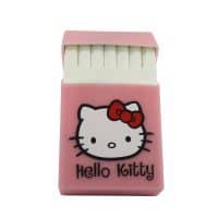 Силиконовый черный и розовый портсигар Hello Kitty