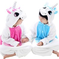 Детские фланелевые пижамы кигуруми костюмы животных для девочек и мальчиков