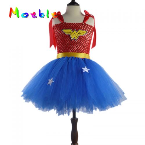 Детские платья супергероев без рукавов для девочек