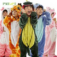 Детские фланелевые пижамы кигуруми костюмы животных для девочек и мальчиков