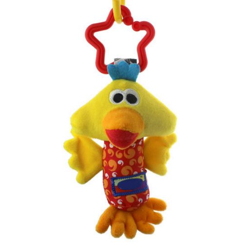 Подвесные мягкие плюшевые разноцветные игрушки-погремушки на коляску или кроватку Собачка, утка или жираф
