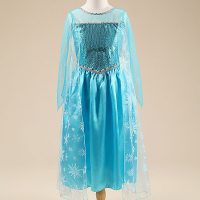 Детское голубое пышное платье Эльзы для девочек