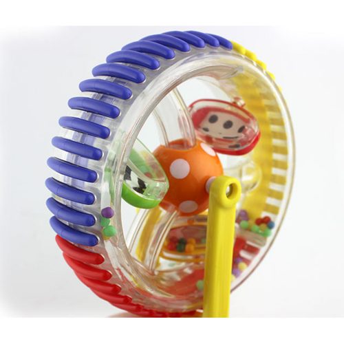 Интерактивная вращающаяся детская игрушка погремушка на присоске Колесо обозрения