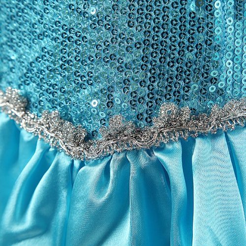 Детское голубое пышное платье Эльзы для девочек