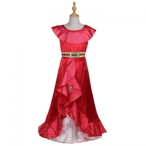 Детское красное платье Елены из Авалора для девочек