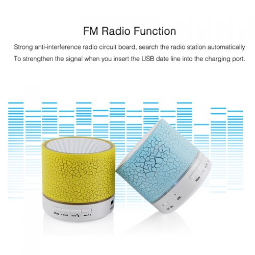 EASYIDEA Портативная беспроводная светящаяся Bluetooth колонка динамик с Fm радио и микрофоном